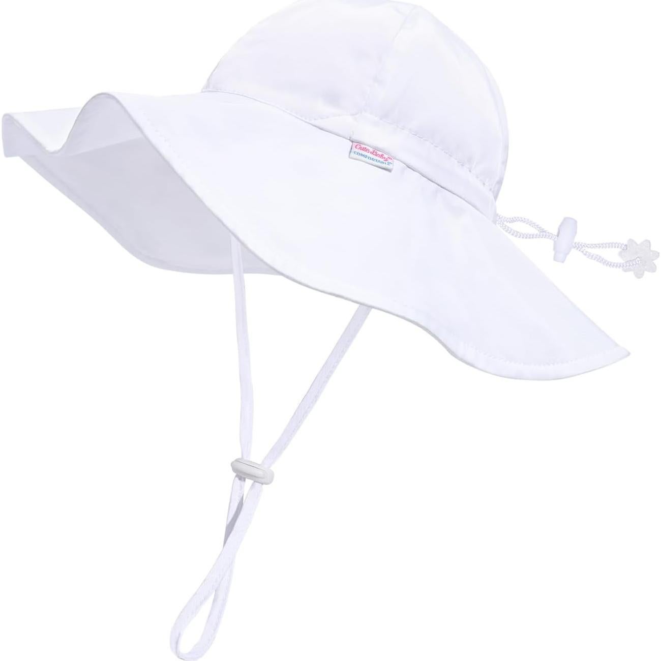 Sombrero de Sol Bebé UPF 50+ Ajustable Blanco 0-6 Meses