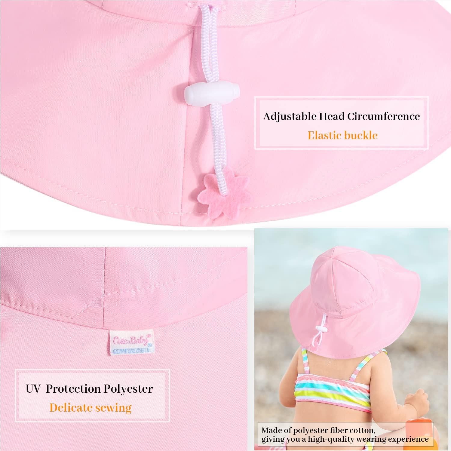 Sombrero de Sol Bebé UPF 50+ Ajustable Blanco 0-6 Meses