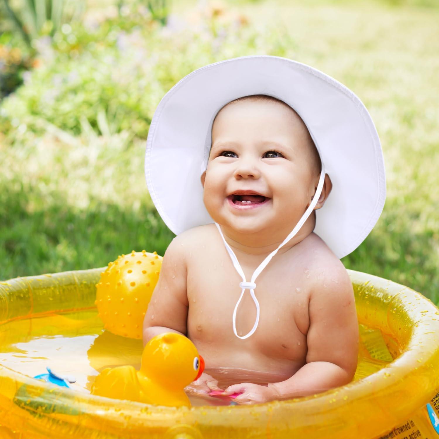 Sombrero de Sol Bebé UPF 50+ Ajustable Blanco 0-6 Meses