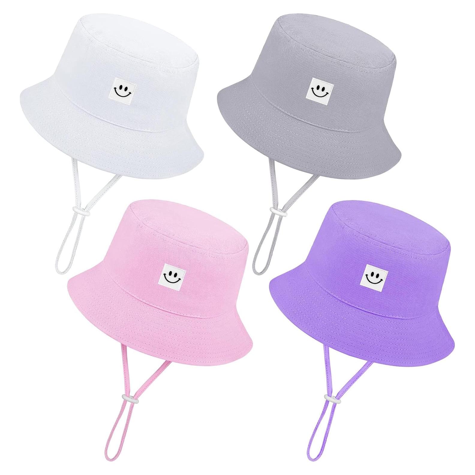 Cooraby 4 Sombreros de Sol para Bebé Ajustables Transpirables