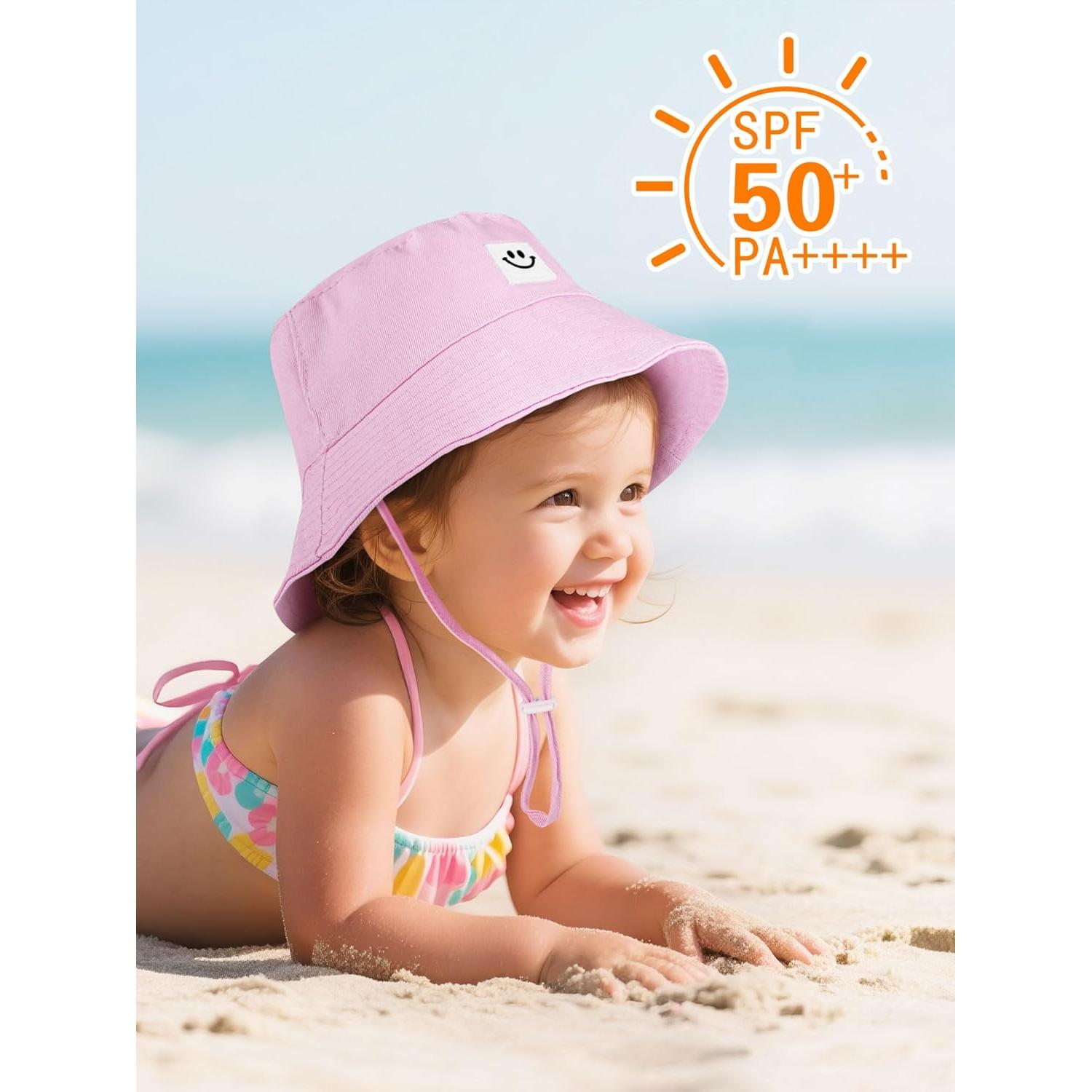 Cooraby 4 Sombreros de Sol para Bebé Ajustables Transpirables