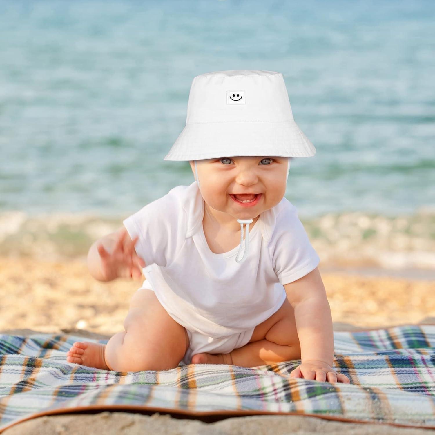 Cooraby 4 Sombreros de Sol para Bebé Ajustables Transpirables