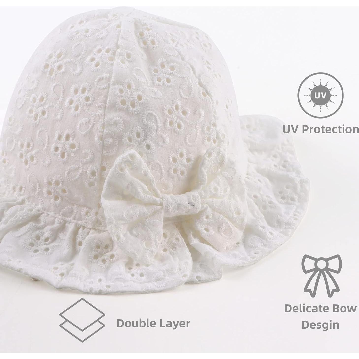 Sombrero de Sol para Bebés JANGANNSA Algodón Transpirable 0-24 meses