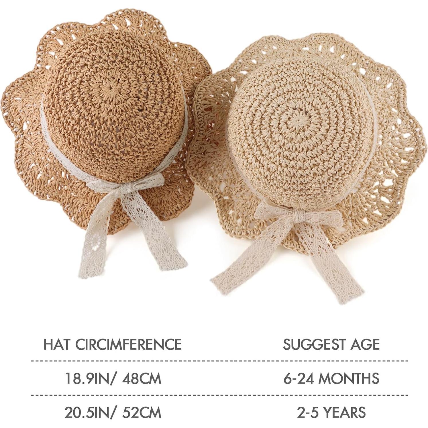 Sombrero de paja para niña bebé con lazo - Protección solar