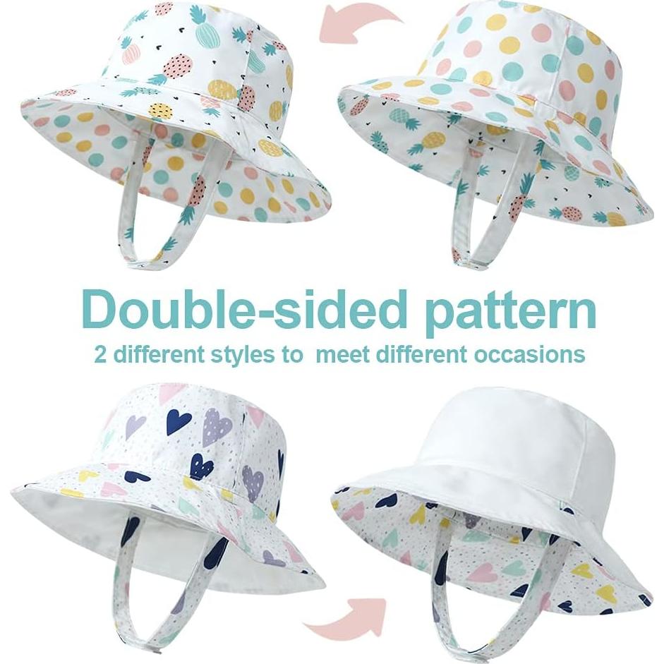 Sombrero de sol reversible para bebé UPF 50+ - 3 tamaños