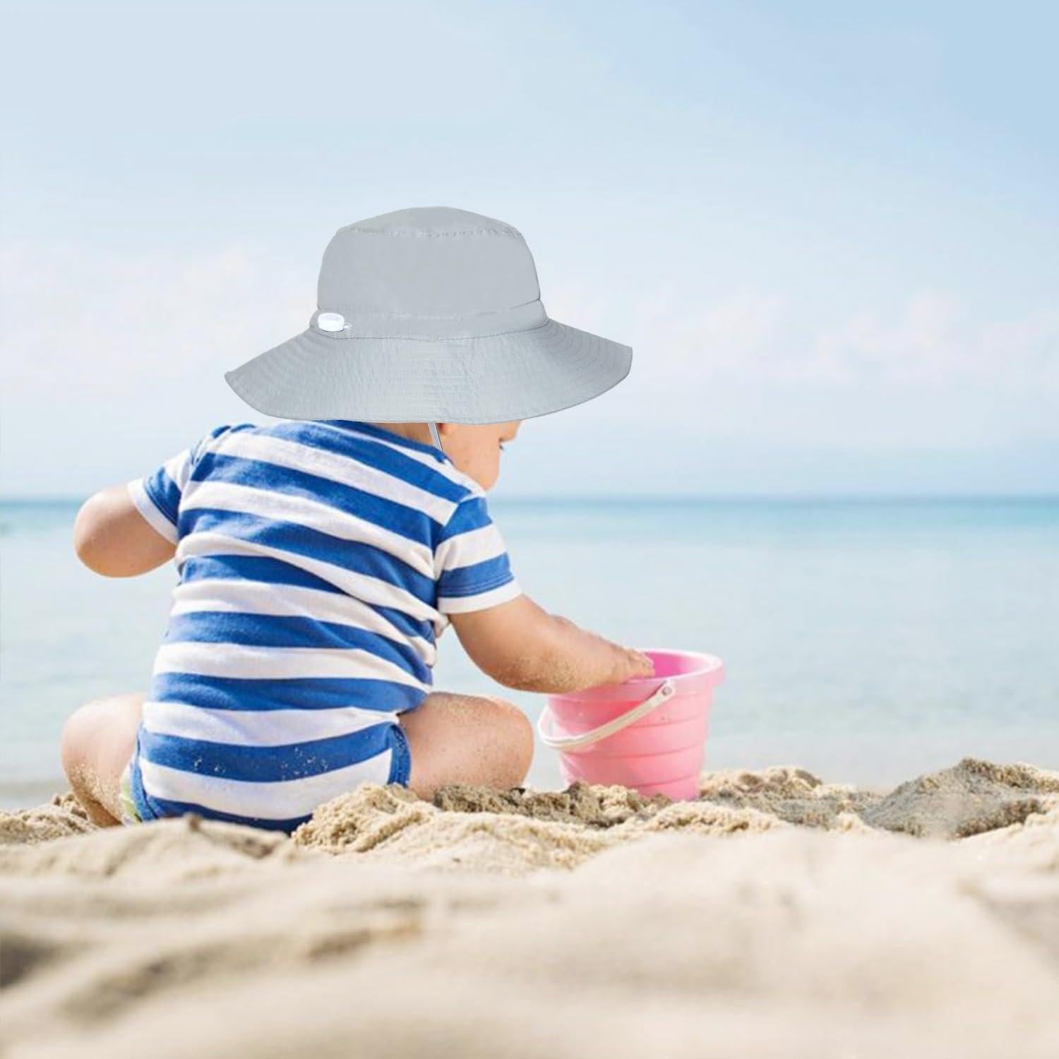 Sombrero de Sol EMTSEB UPF 50+ para Bebé 0-6 Años Gris