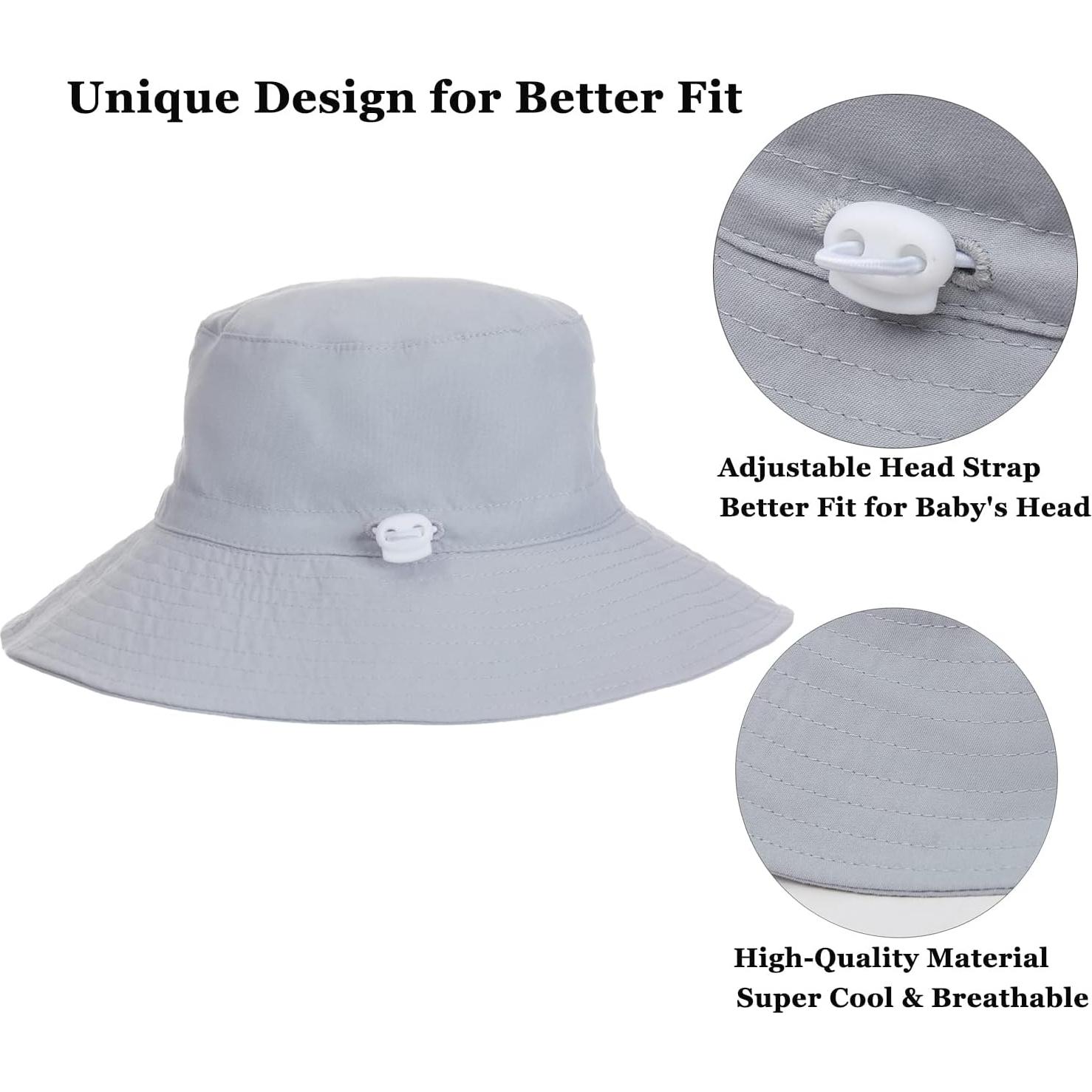 Sombrero de Sol EMTSEB UPF 50+ para Bebé 0-6 Años Gris