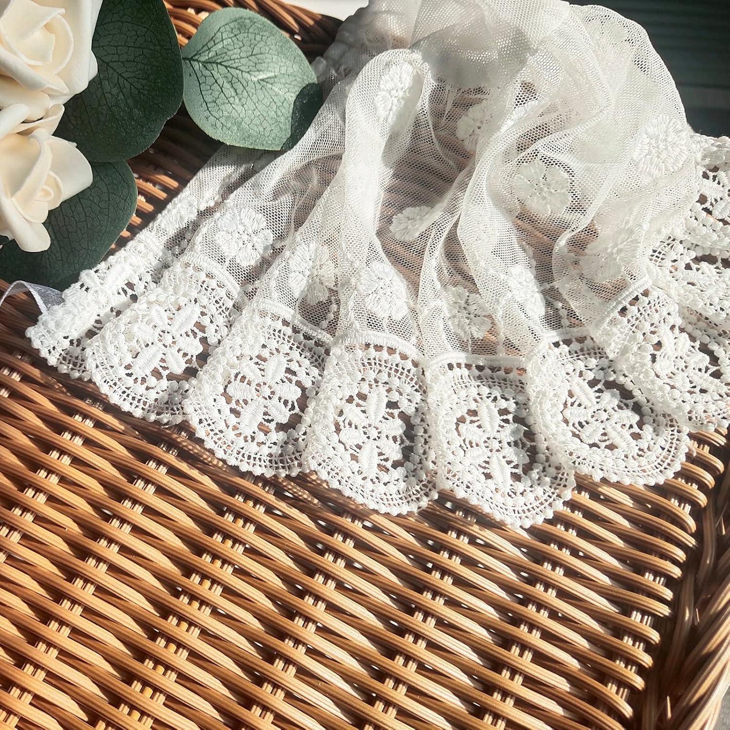 Bonete de Niña Bebé con Encaje de Algodón - 0-3 y 3-9 Meses