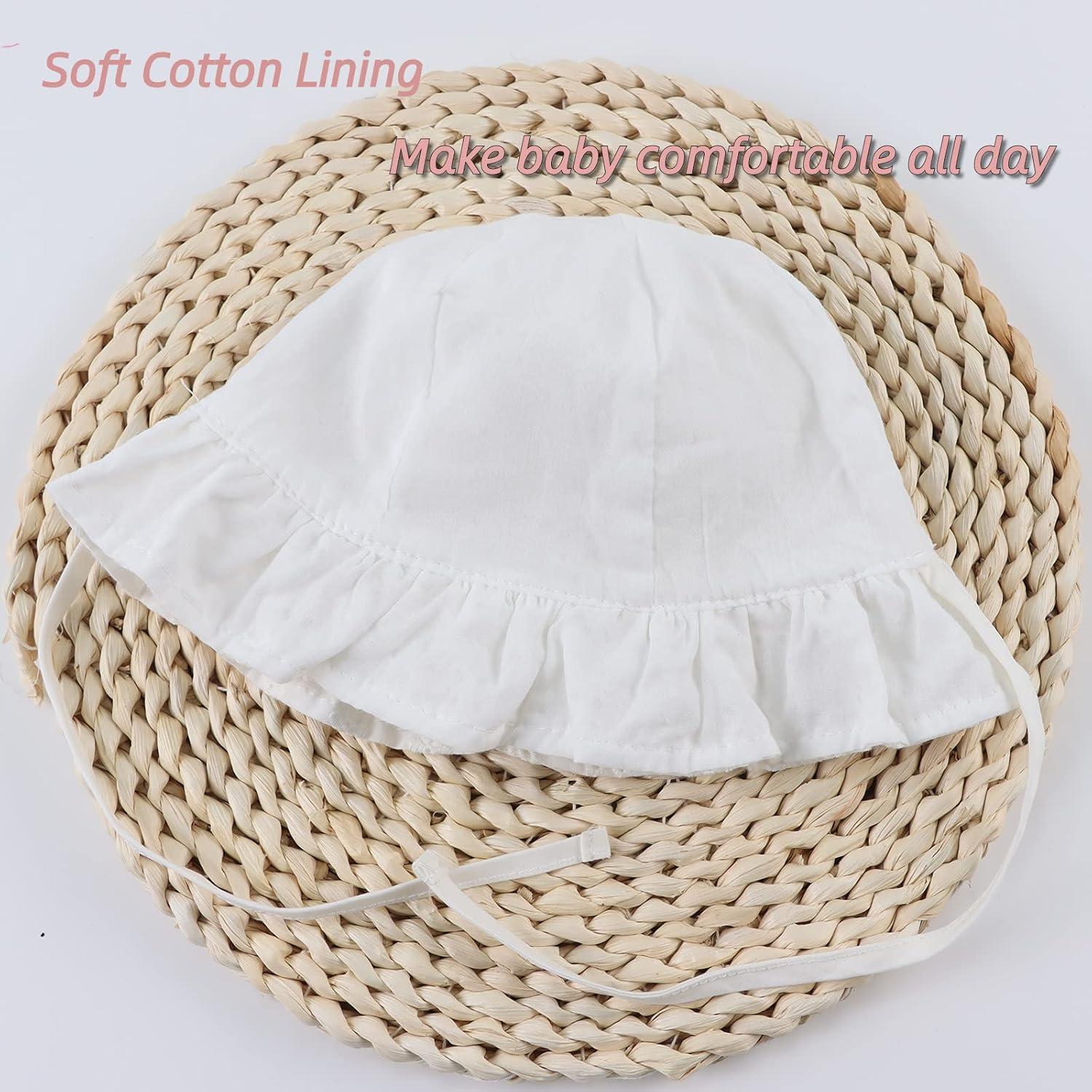 Sombrero de Sol para Bebés Pesaat Algodón Lazo 0-2 Años