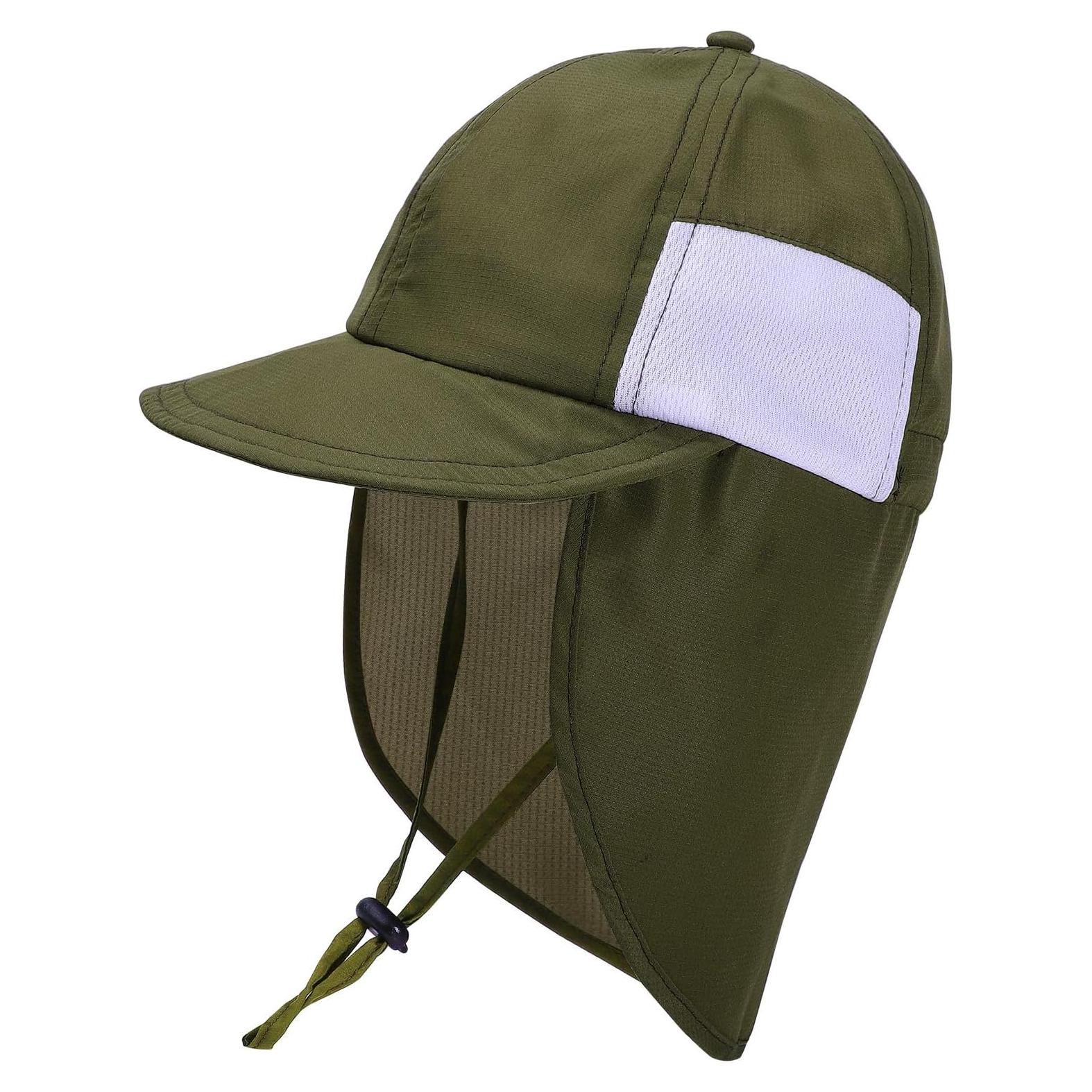 Sombrero de Sol Bebé UPF 50+ Ajustable Verde Militar