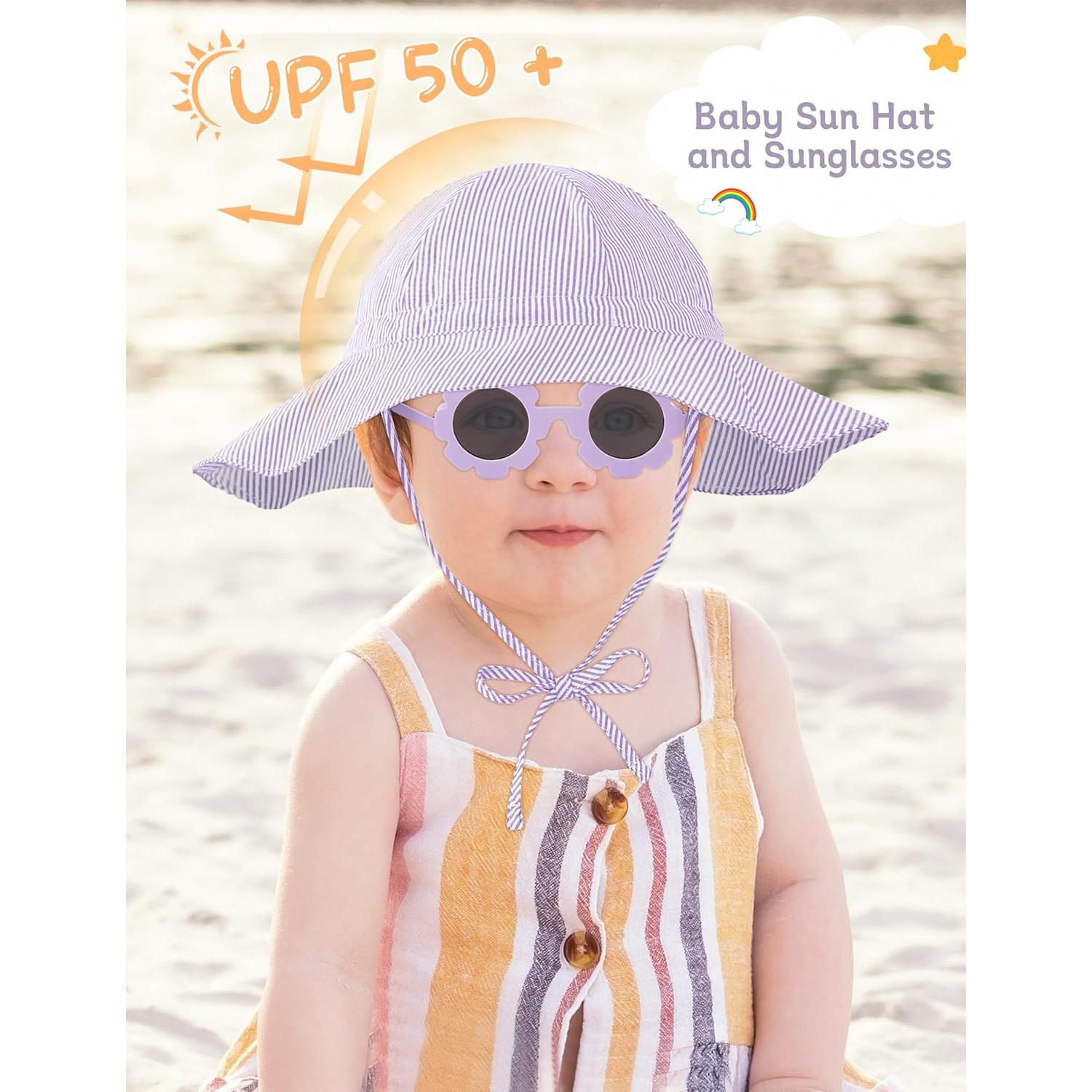 Sombrero de Sol Durio Baby UPF 50+ con Gafas para Bebé