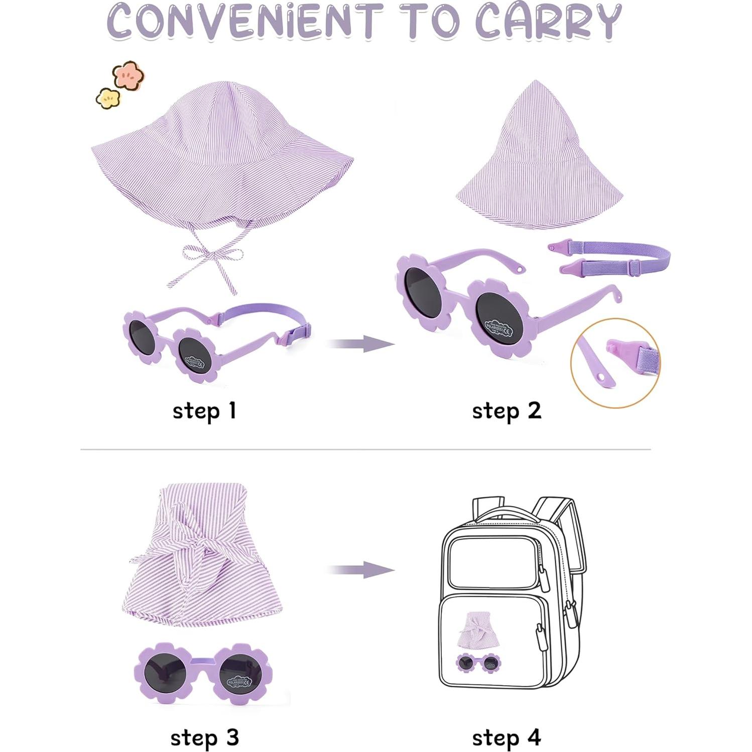 Sombrero de Sol Durio Baby UPF 50+ con Gafas para Bebé