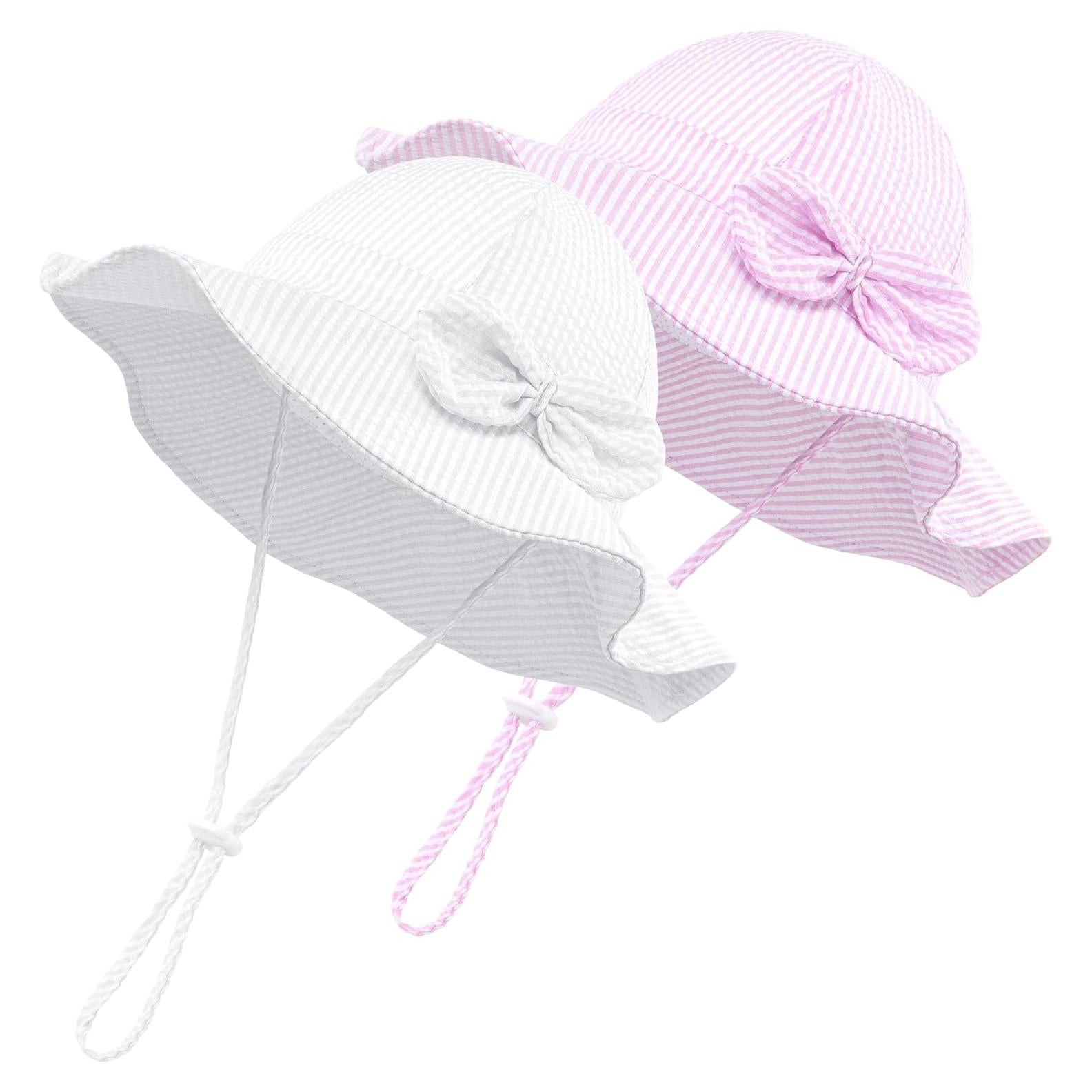 Cooraby Sombrero de Sol para Niña 0-6 Meses UPF 50+ Rayas