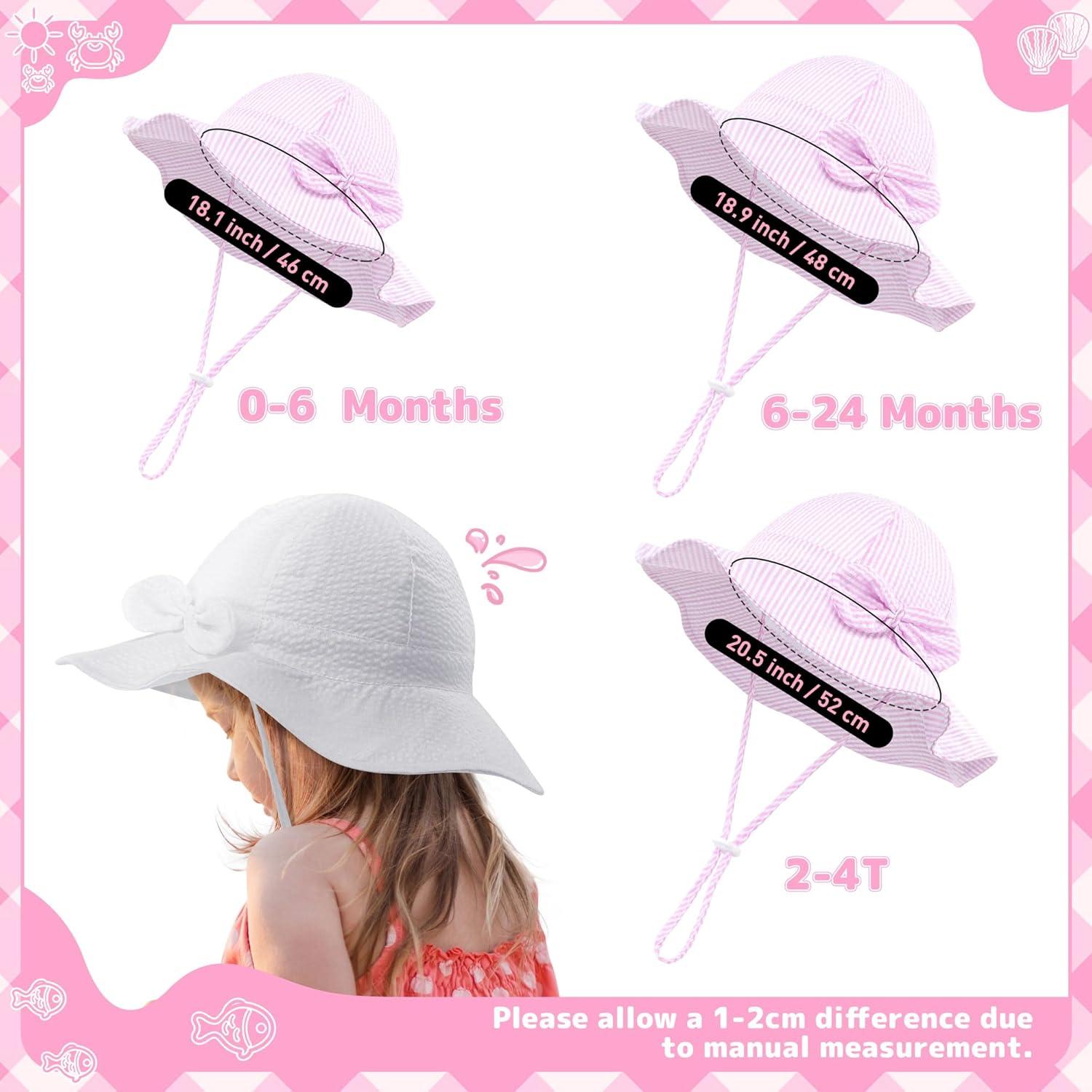 Cooraby Sombrero de Sol para Niña 0-6 Meses UPF 50+ Rayas