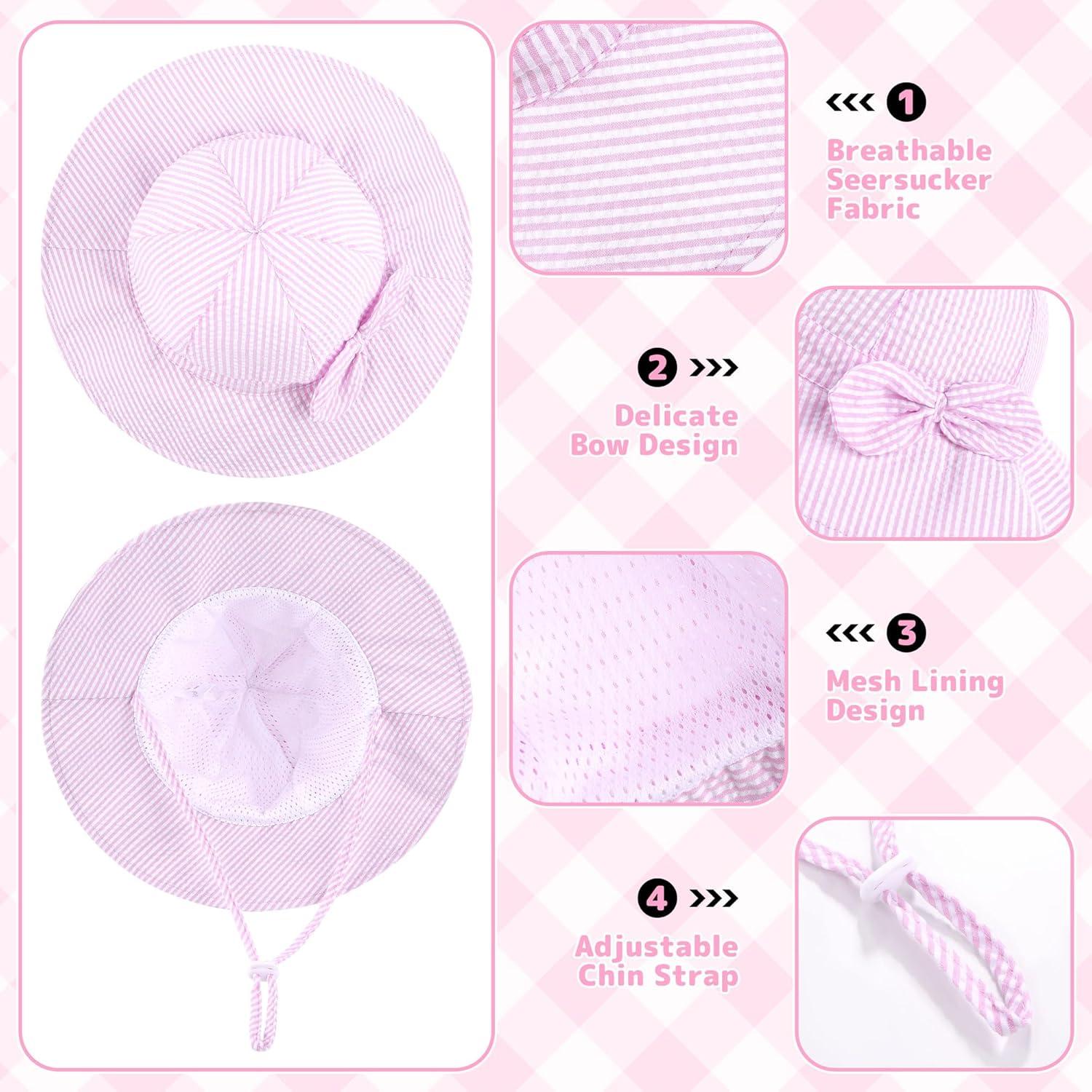 Cooraby Sombrero de Sol para Niña 0-6 Meses UPF 50+ Rayas