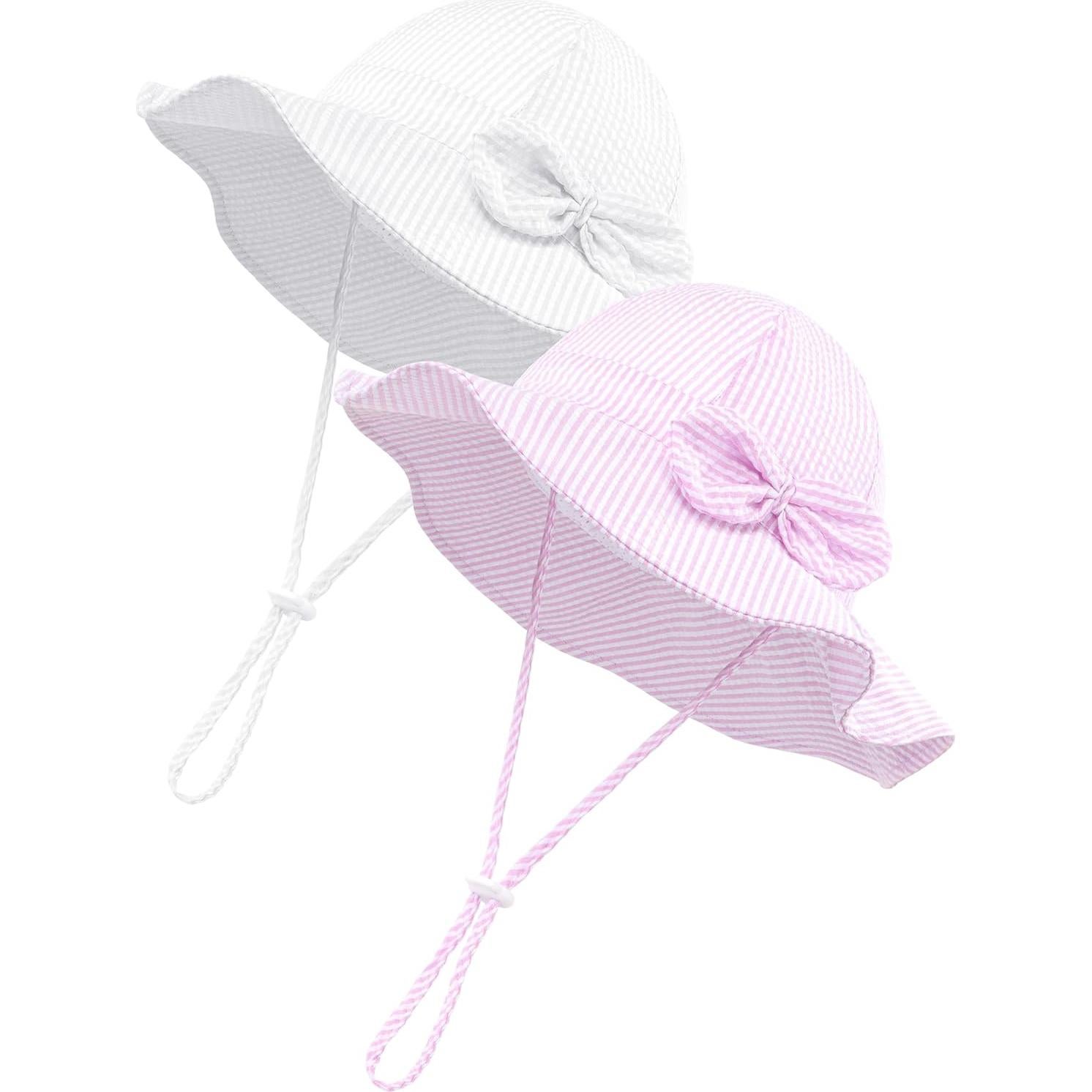 Cooraby Sombrero de Sol para Niña 0-6 Meses UPF 50+ Rayas