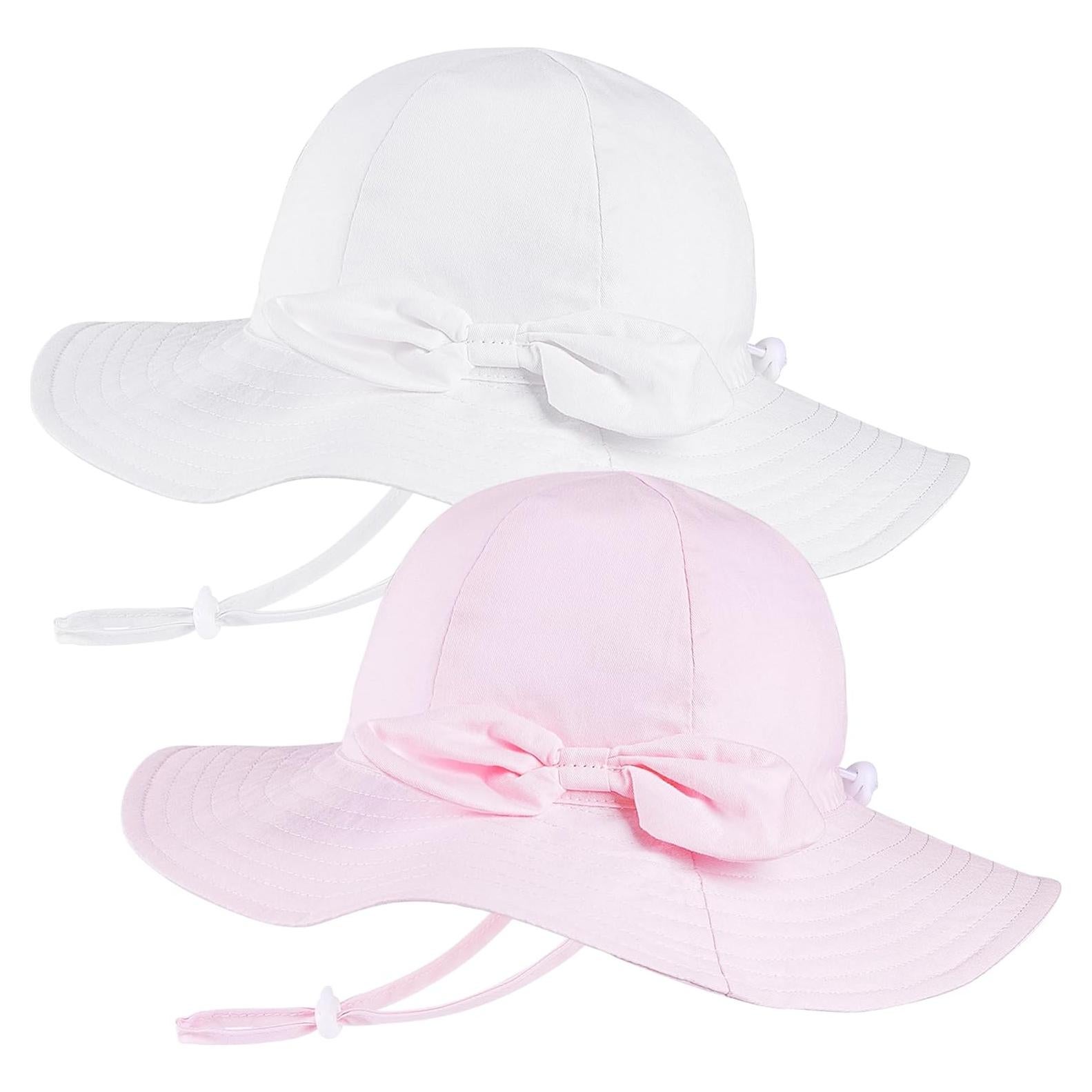 Paquete de 2 Sombreros de Sol Bebé UPF 50+ Algodón 0-6 Meses