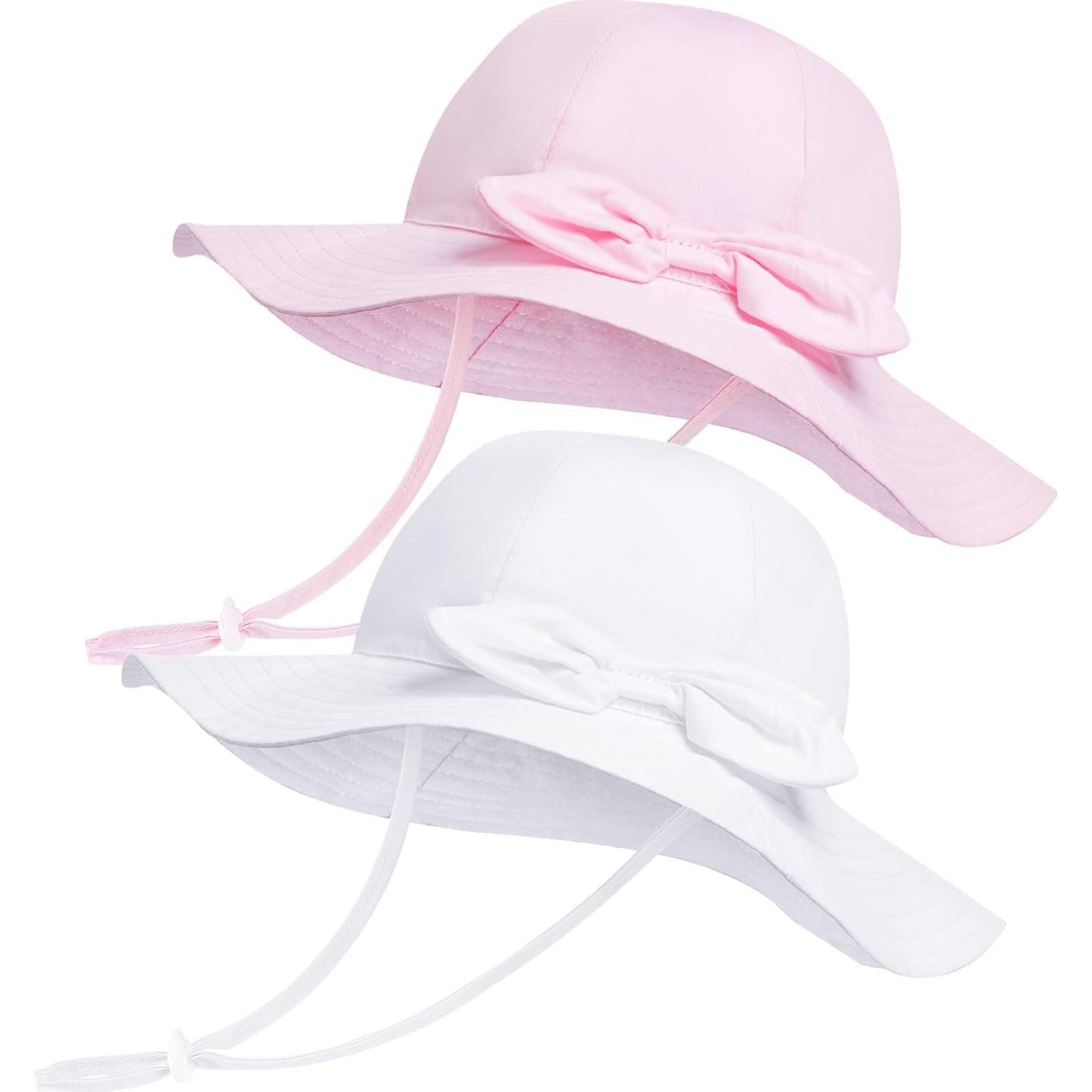 Paquete de 2 Sombreros de Sol Bebé UPF 50+ Algodón 0-6 Meses