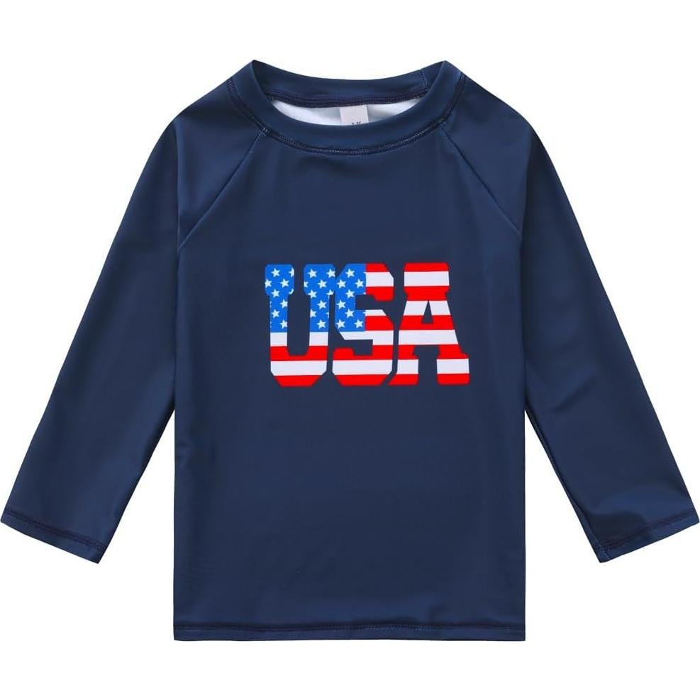 Conjunto de Traje de Baño 3 Piezas Niños UPF 50+ Bandera Americana
