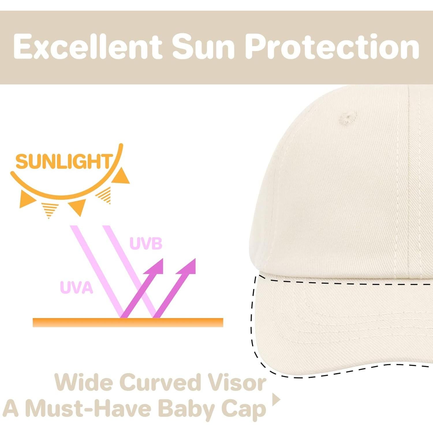 Gorra de béisbol QikQik para bebés 6-24 meses Beige