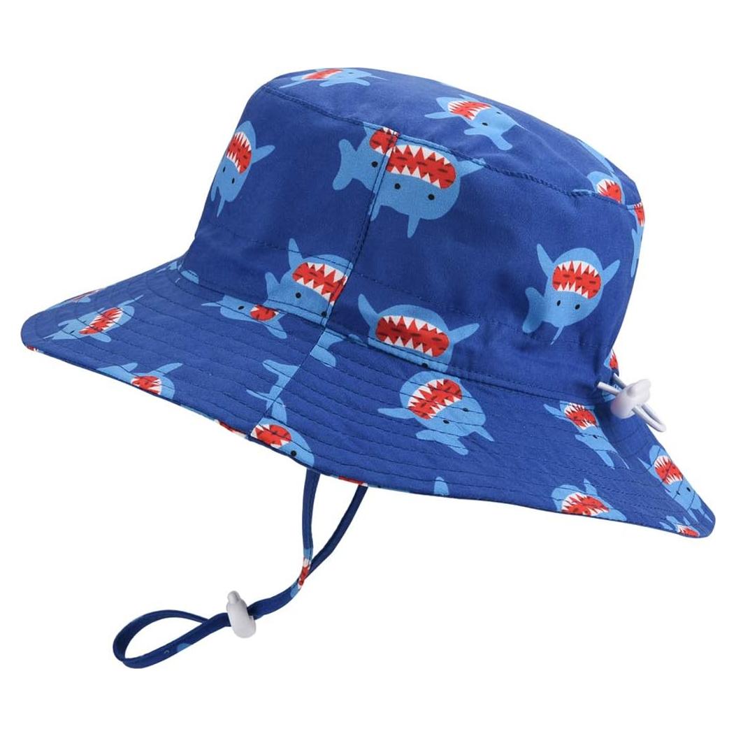 Sombrero de Sol Ajustable para Bebé UV 50+ - Tiburón
