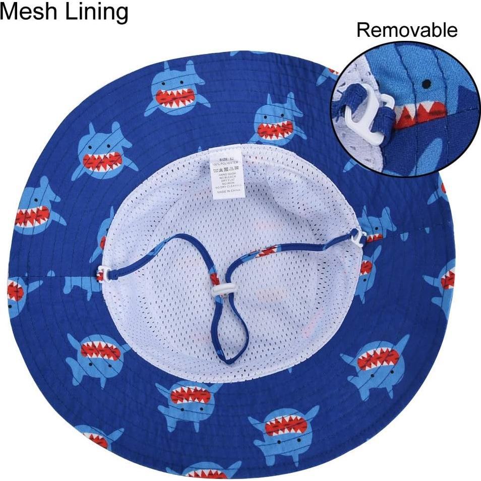 Sombrero de Sol Ajustable para Bebé UV 50+ - Tiburón