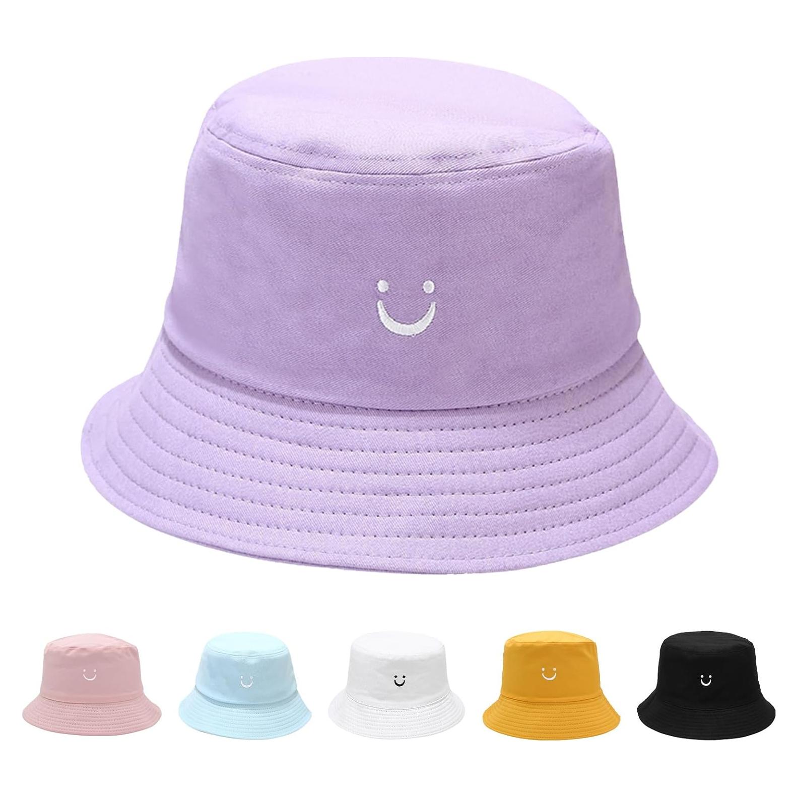 Sombrero de Sol para Niños Algodón Reversible Cara Sonriente