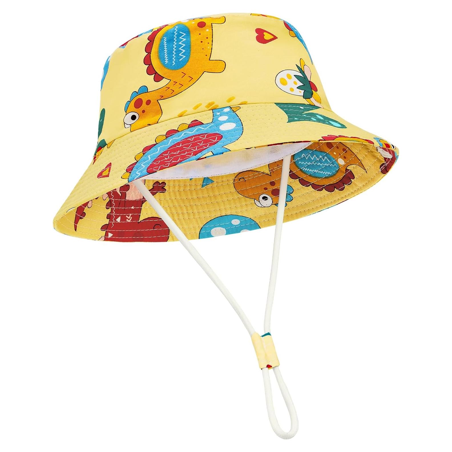Sombrero de Sol Durio para Niños UPF 50+ Dinosaurio Amarillo