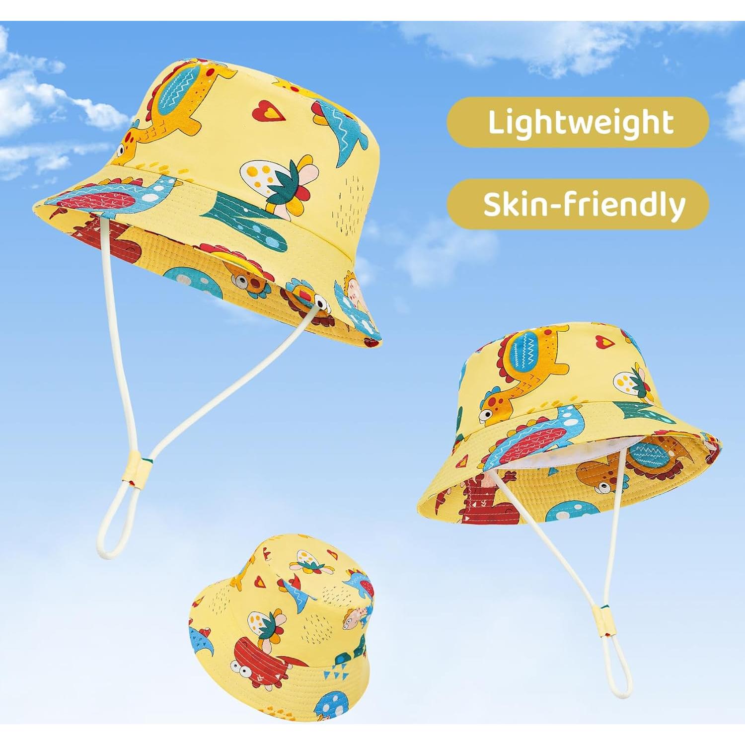 Sombrero de Sol Durio para Niños UPF 50+ Dinosaurio Amarillo
