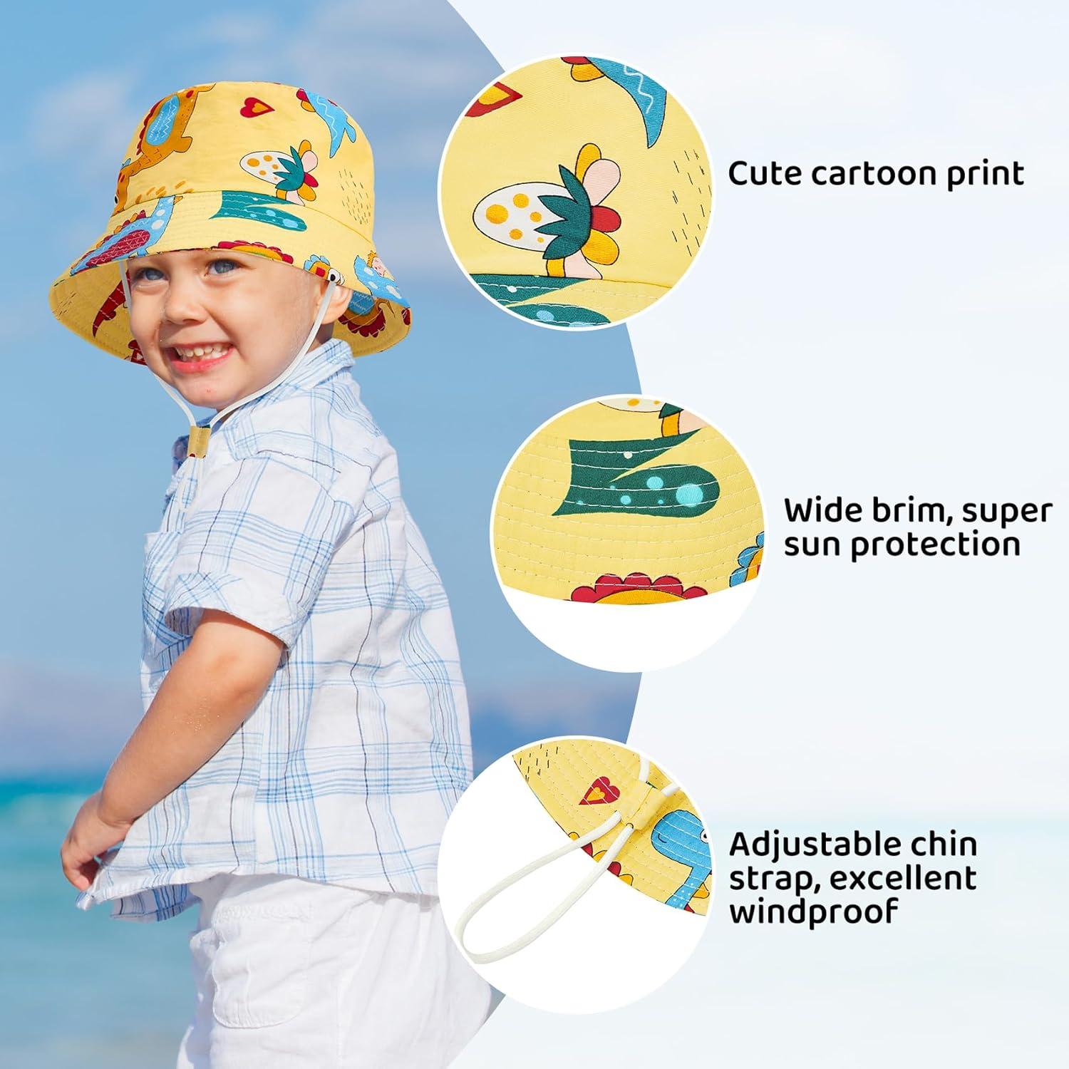 Sombrero de Sol Durio para Niños UPF 50+ Dinosaurio Amarillo