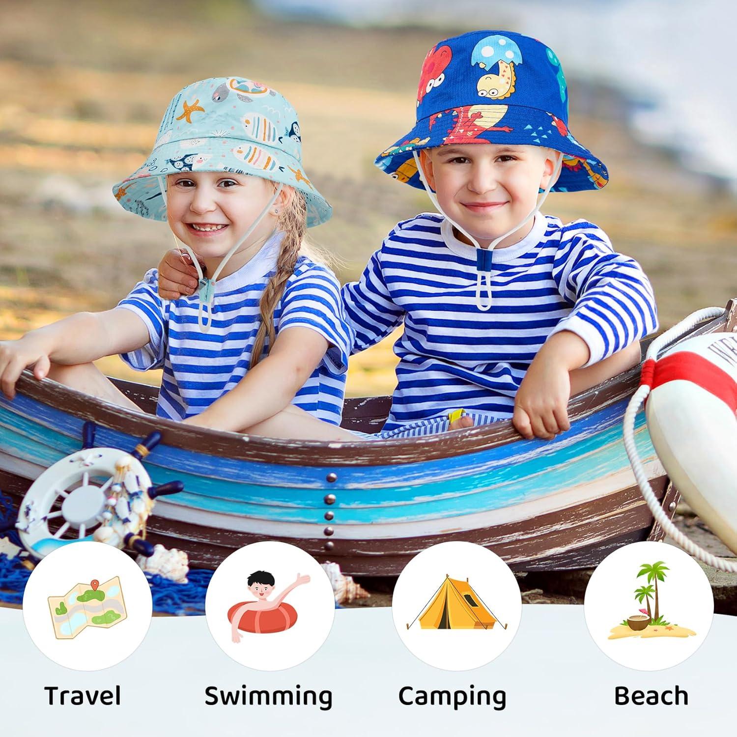 Sombrero de Sol Durio para Niños UPF 50+ Dinosaurio Amarillo