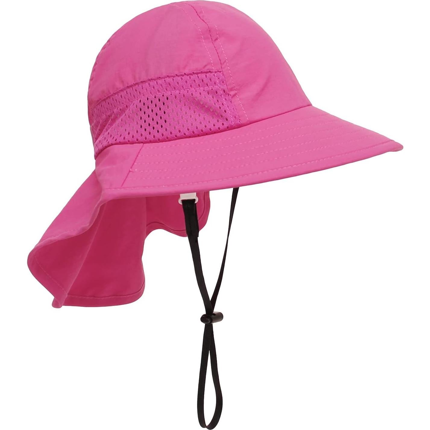 Sombrero de Playa Niños UV Ajustable Rojo Rosa 2-6 Años