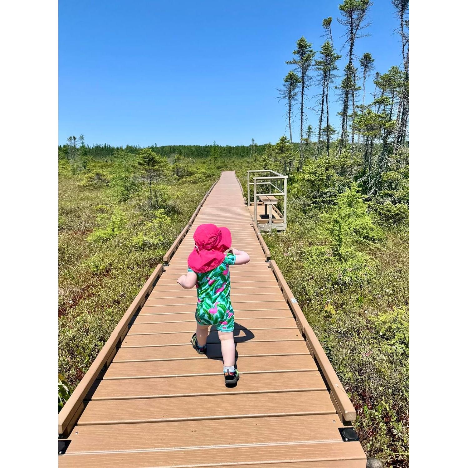 Sombrero de Playa Niños UV Ajustable Rojo Rosa 2-6 Años