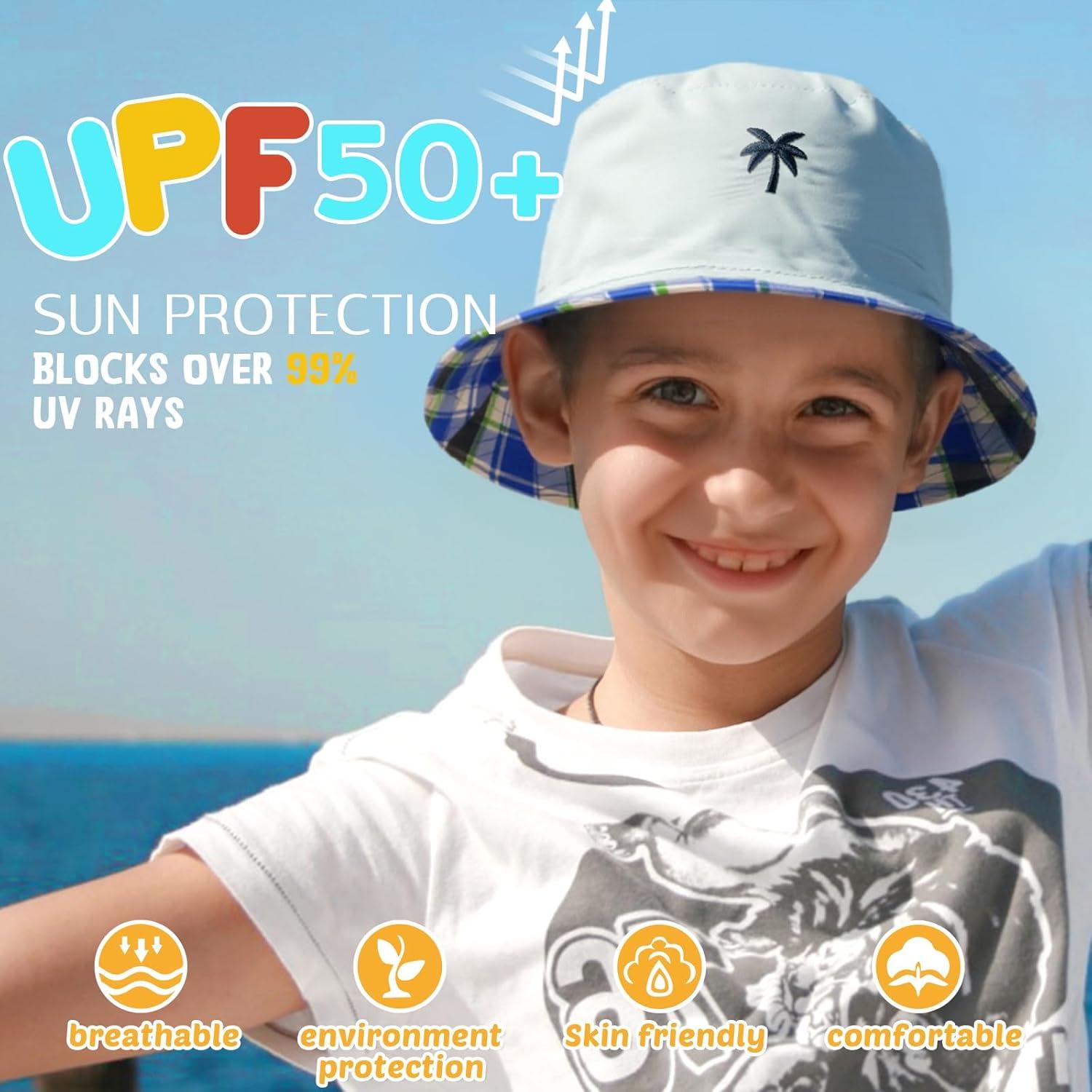 Sombrero de Sol Reversible HONGTEYA UPF 50+ Niños 8-13 Años