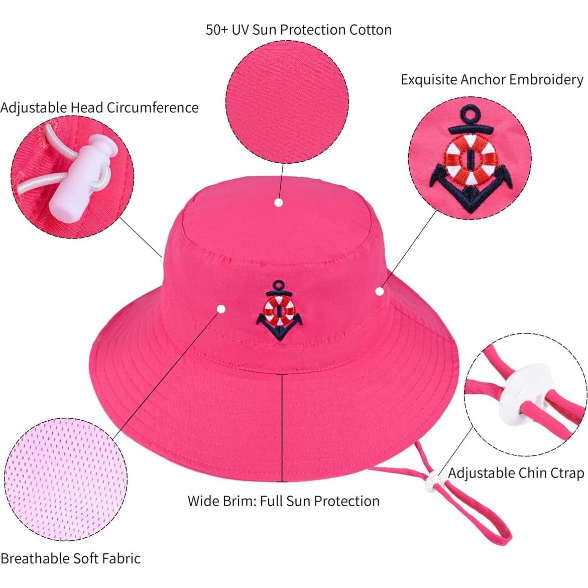 Sombrero de Sol Bebé UPF 50+ Ancla Ajustable 1-3T