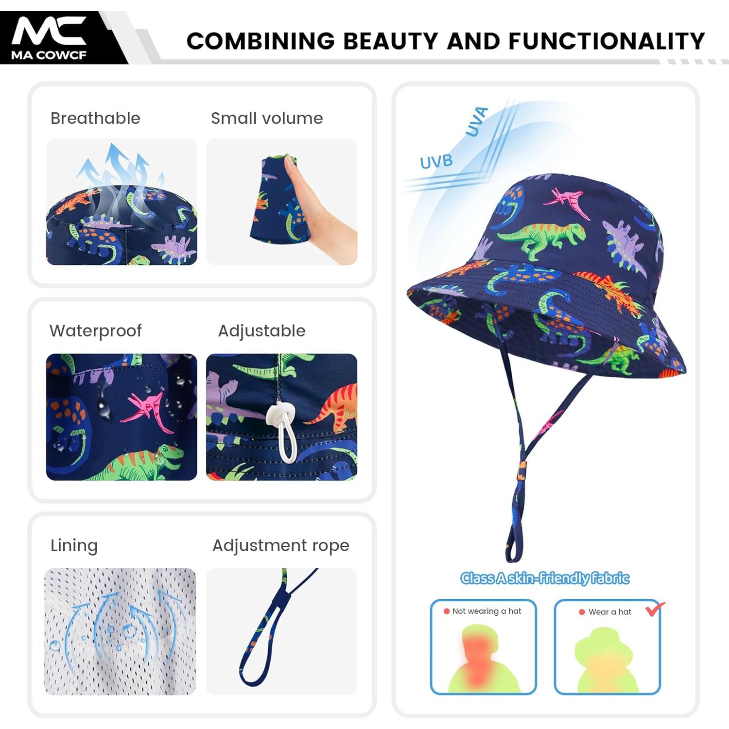 Sombrero de Sol Ajustable para Bebés MA COWCF UPF 50+