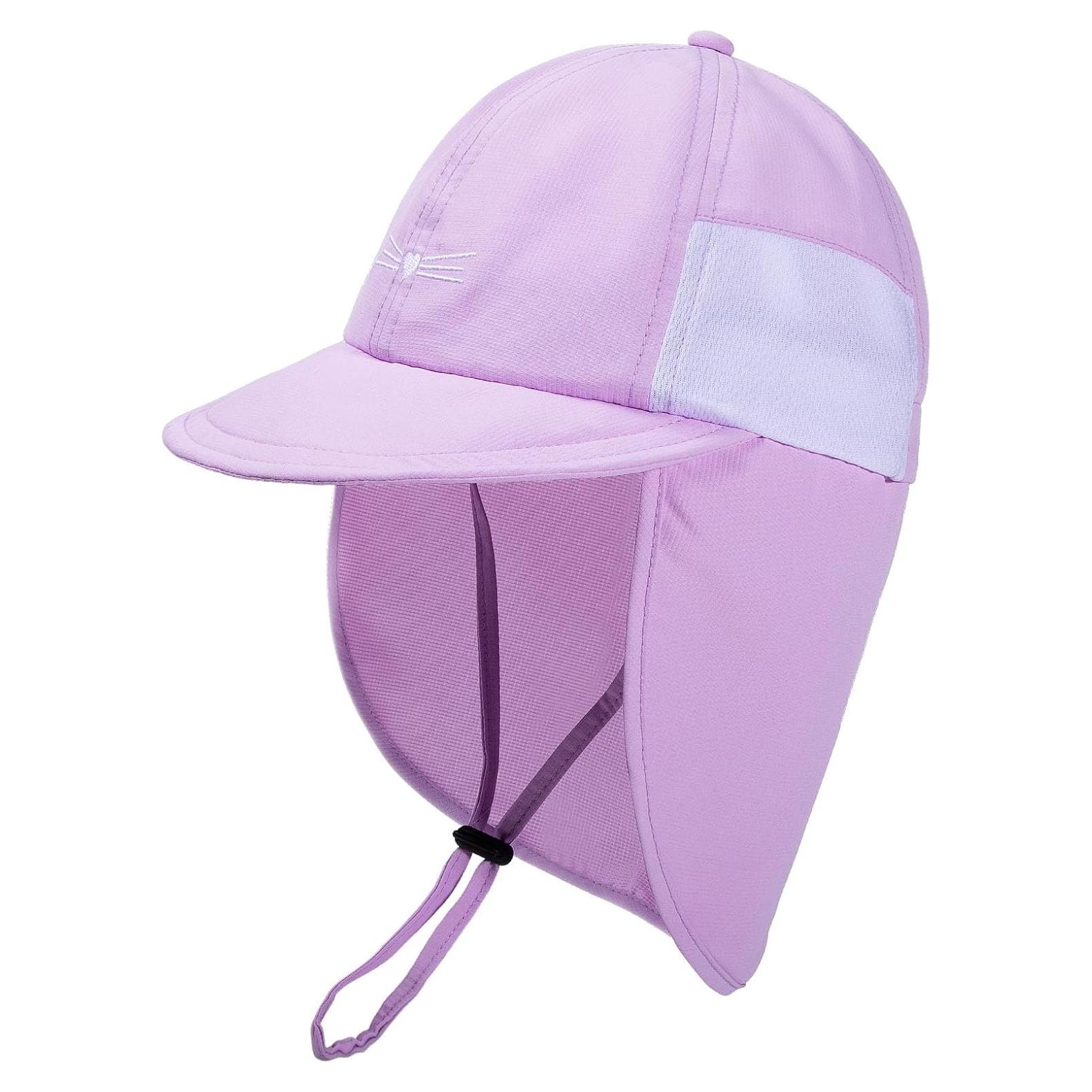 Sombrero de Sol Bebé UPF 50+ con Protección Cuello - Gato Bordado
