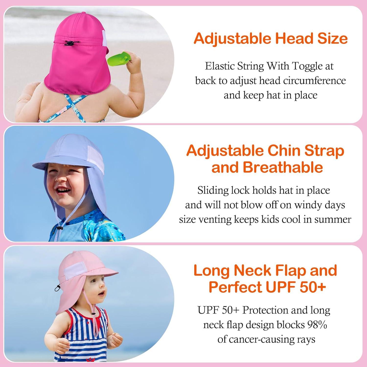 Sombrero de Sol Bebé UPF 50+ con Protección Cuello - Gato Bordado