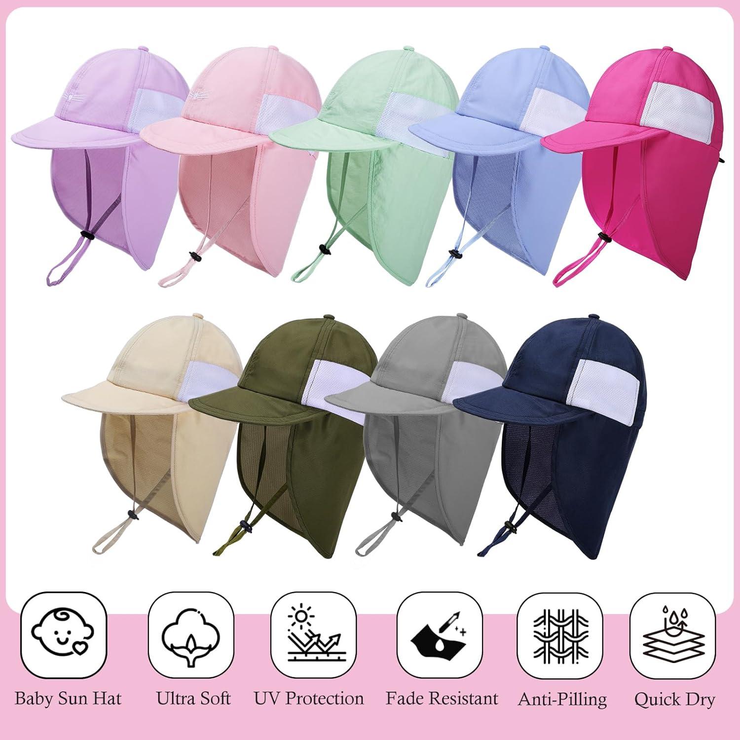 Sombrero de Sol Bebé UPF 50+ con Protección Cuello - Gato Bordado