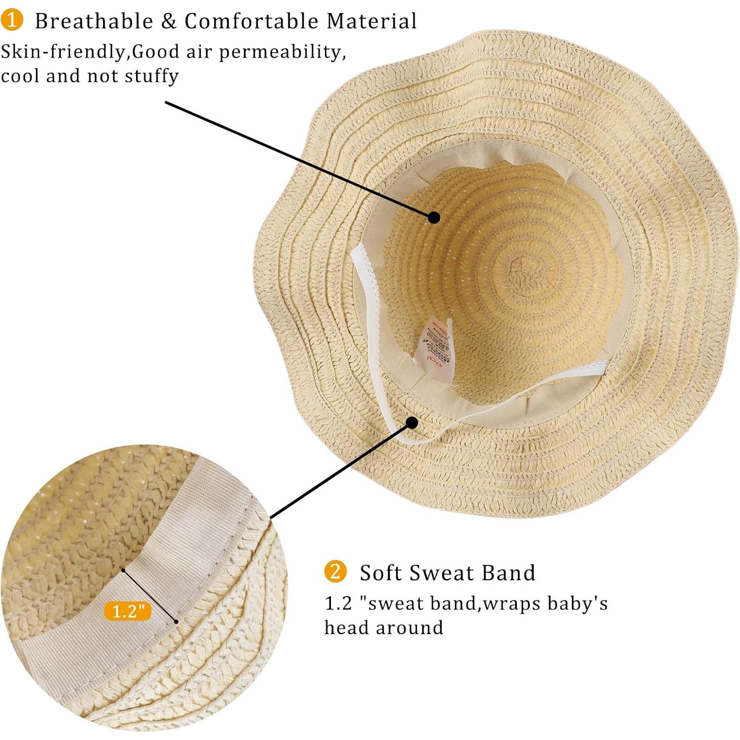 Sombrero de Paja para Niña con Lazo Azul - Protección Solar