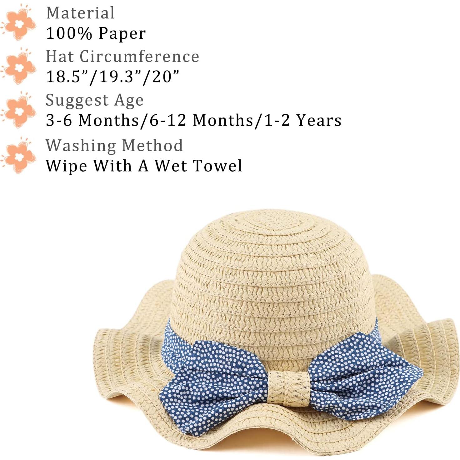 Sombrero de Paja para Niña con Lazo Azul - Protección Solar