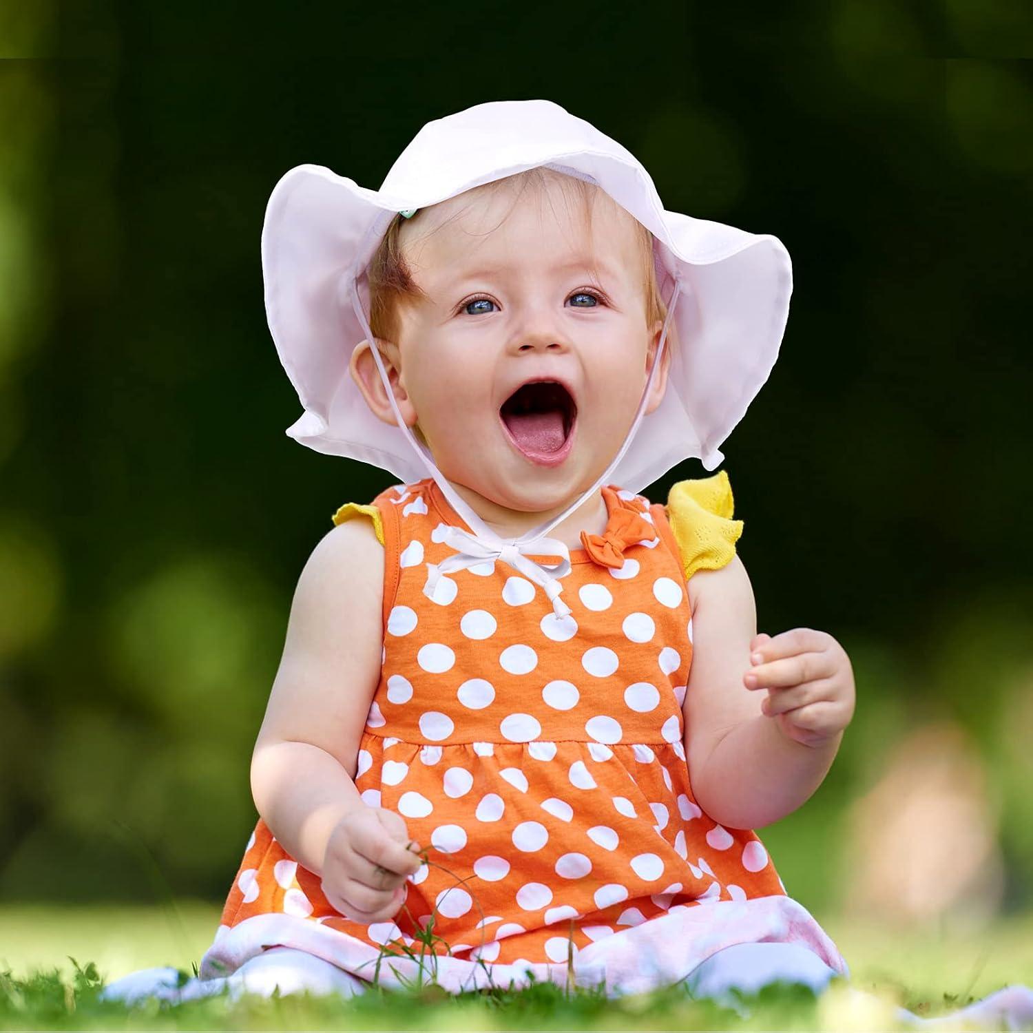 Geyoga 3 Sombreros de Sol para Bebé Ajustables 0-12 Meses