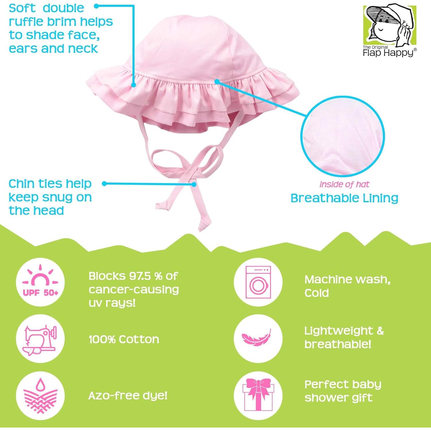 Sombrero de Volantes Doble UPF 50+ Flap Happy Niñas Mediano