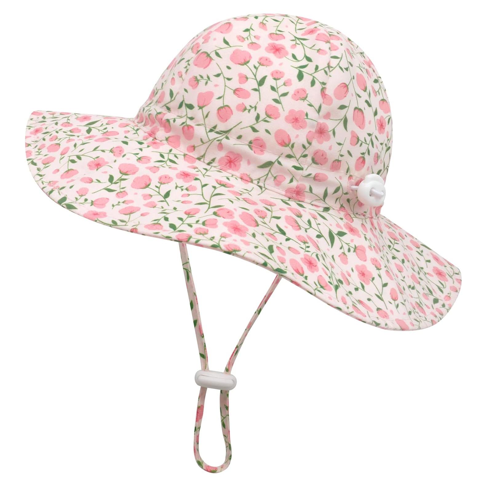 Sombrero de Sol Infantil Olreco UPF 50+ Rosa Floral 0-6 Meses