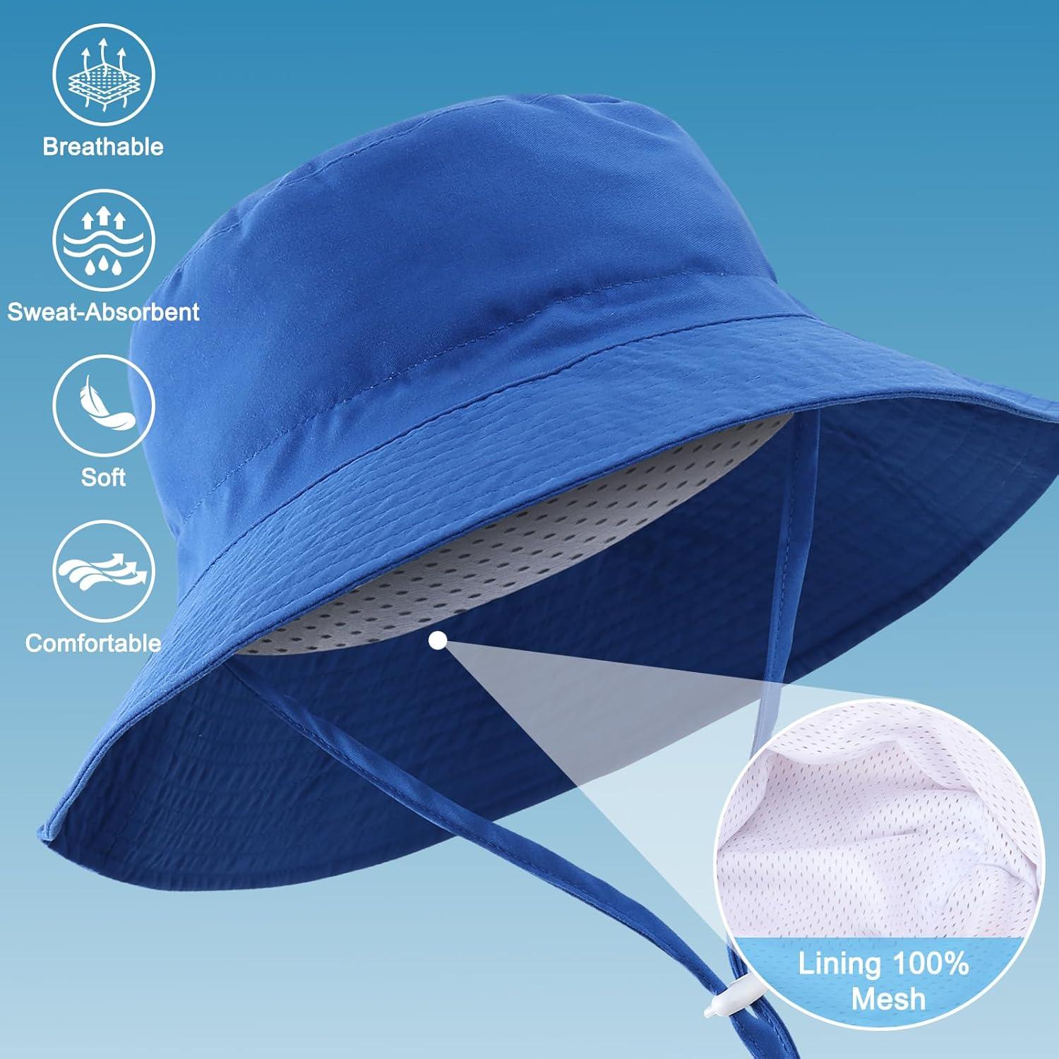 Sombrero de Sol Bebé UPF 50+ Azul 6-24 meses con Ala Ancha