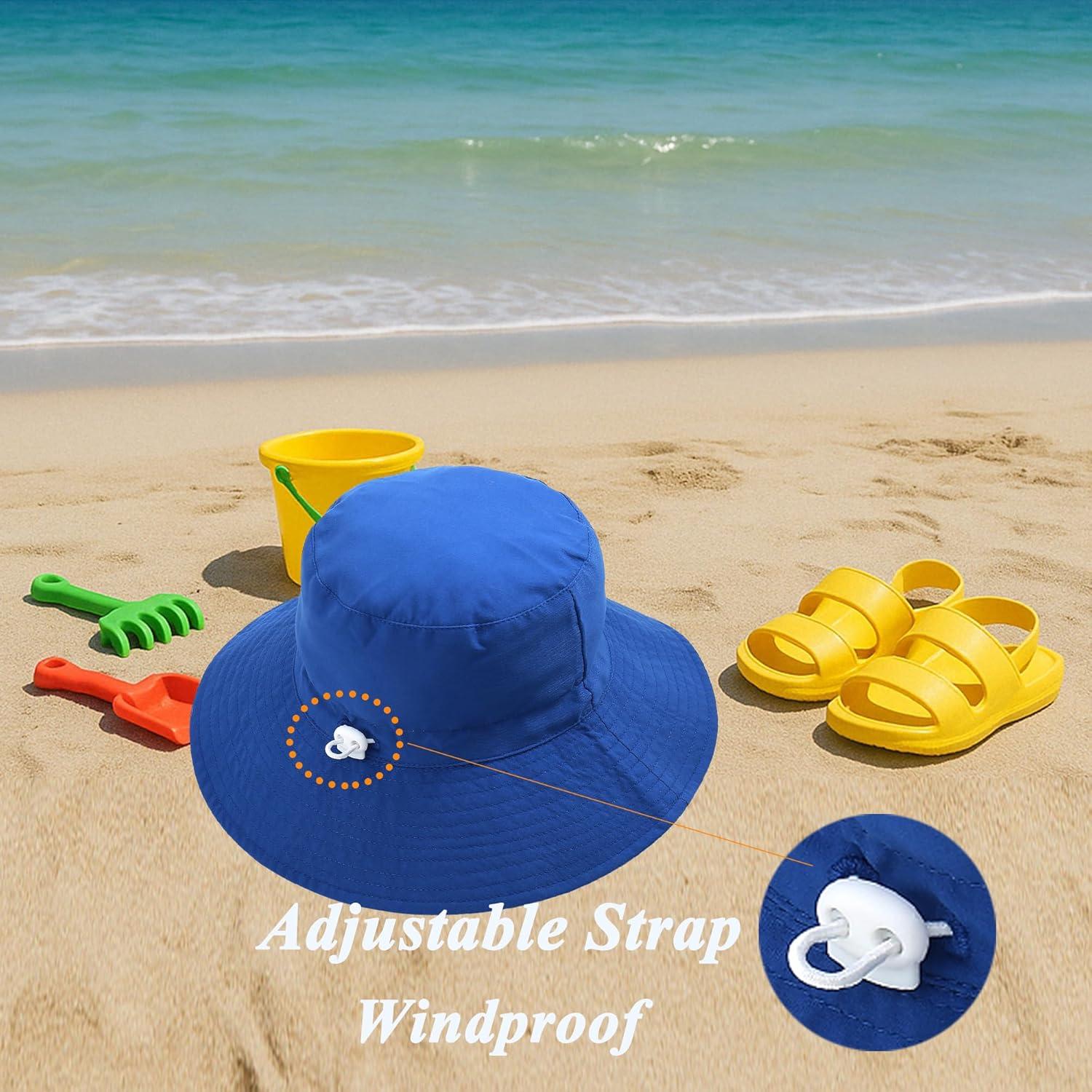 Sombrero de Sol Bebé UPF 50+ Azul 6-24 meses con Ala Ancha