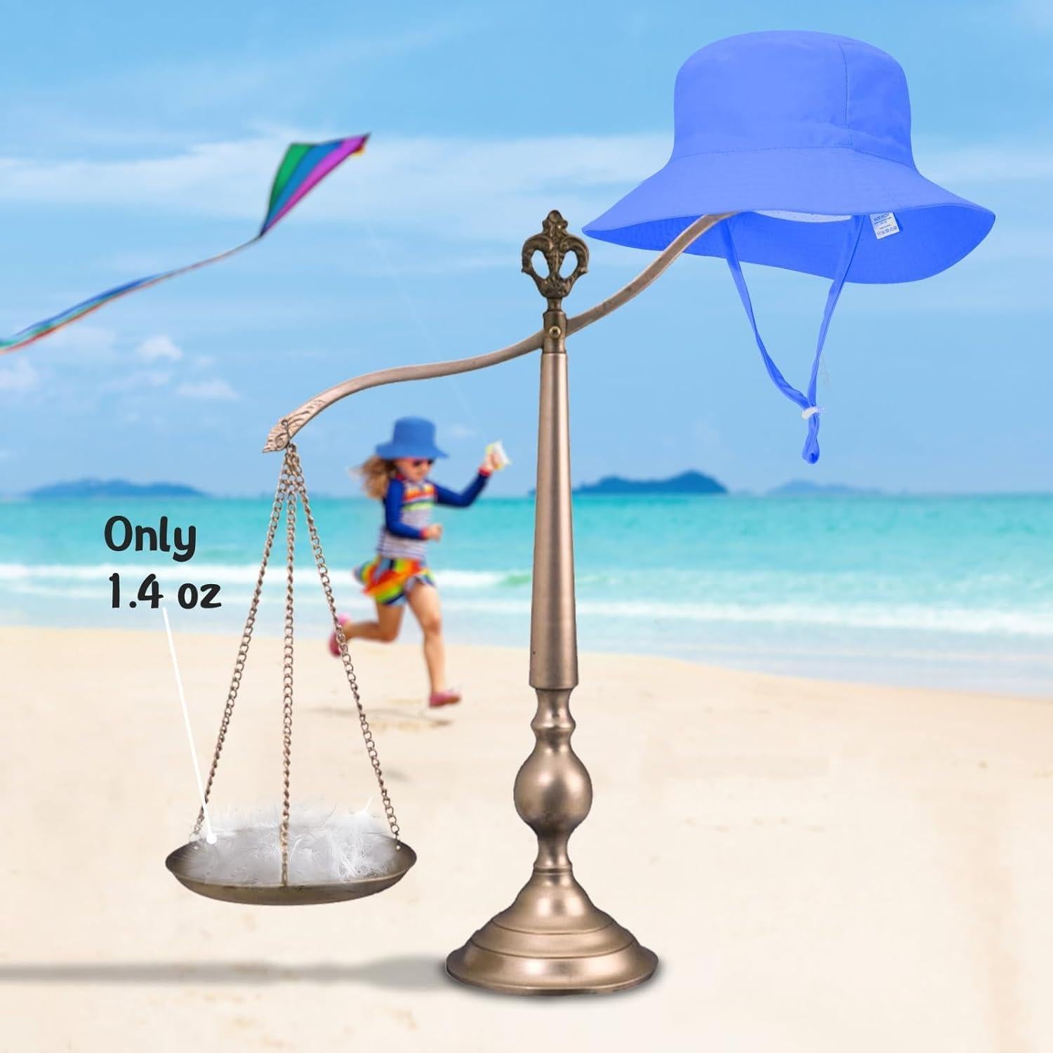 Sombrero de Sol Bebé UPF 50+ Azul 6-24 meses con Ala Ancha