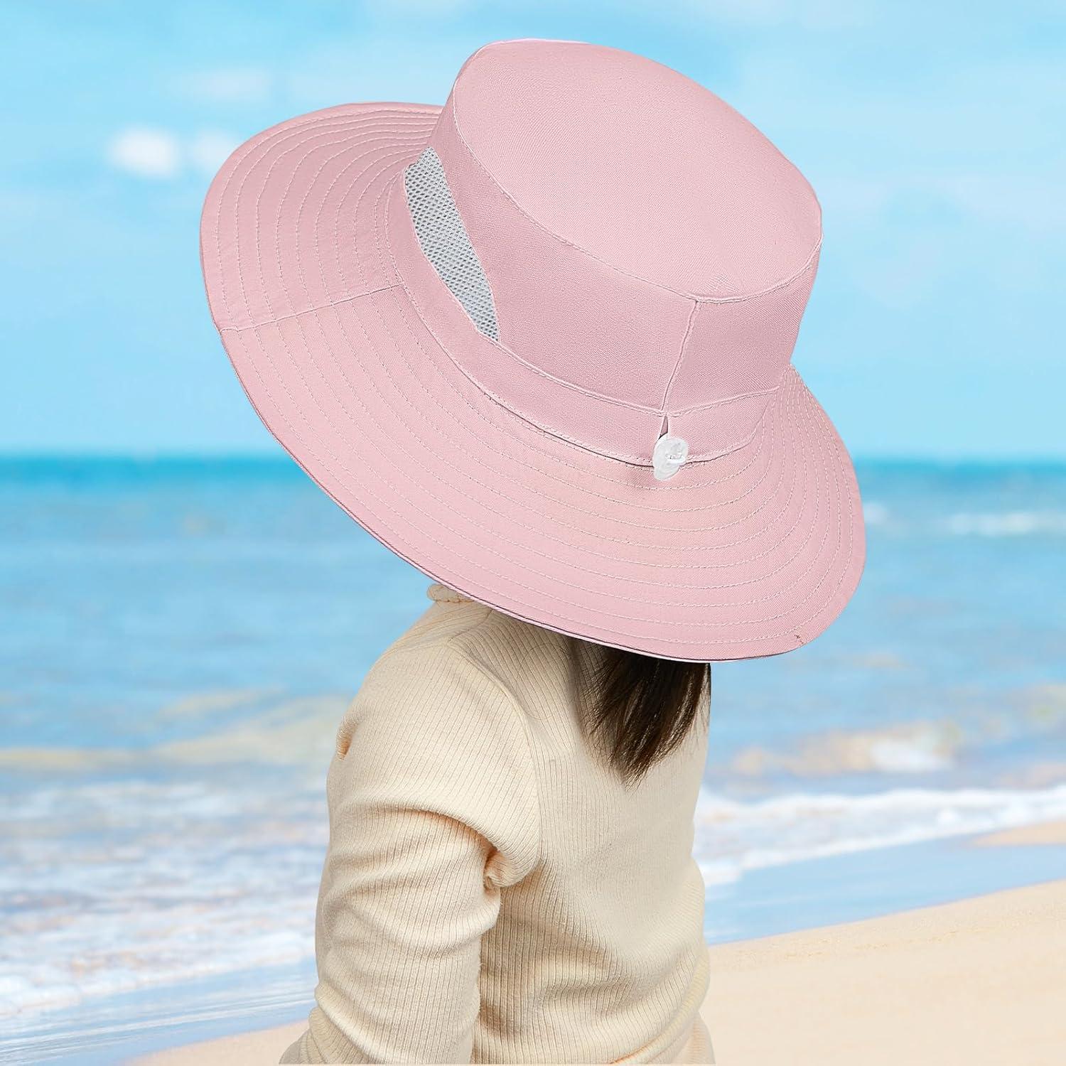 Sombrero de Sol para Bebé ICOSY Plegable UV 50+ Rosa 3-24 Meses