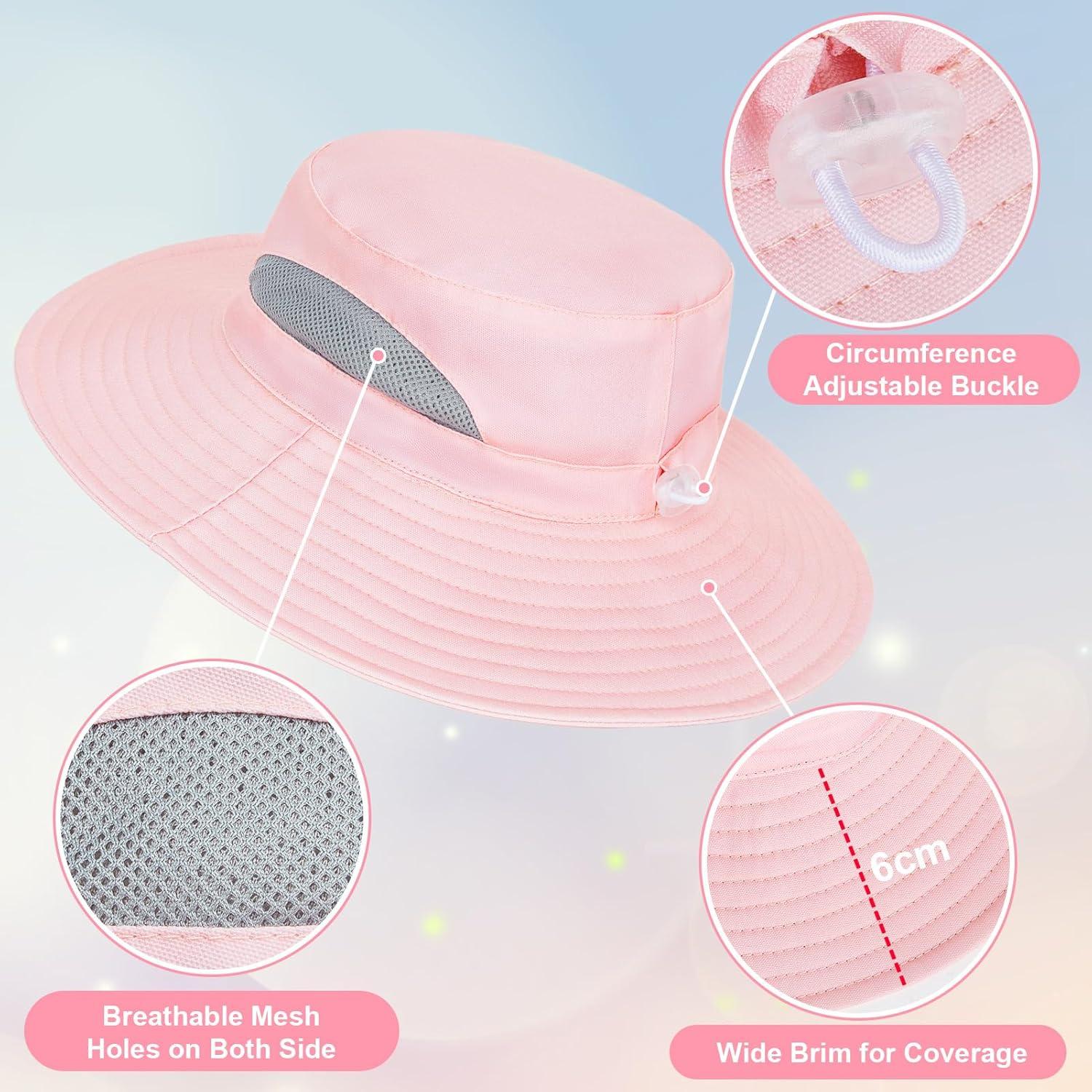 Sombrero de Sol para Bebé ICOSY Plegable UV 50+ Rosa 3-24 Meses