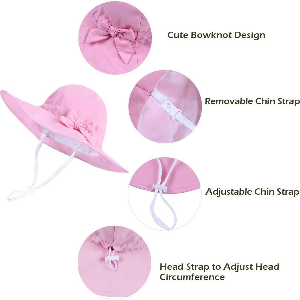 Sombrero de Sol para Bebé UPF 50% Rosa 0-3 Meses